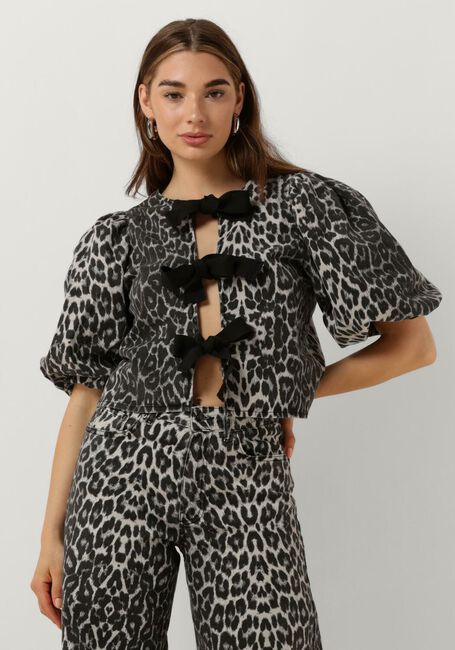 Grijze CO'COUTURE Top LEOCC BOW BLOUSE - large
