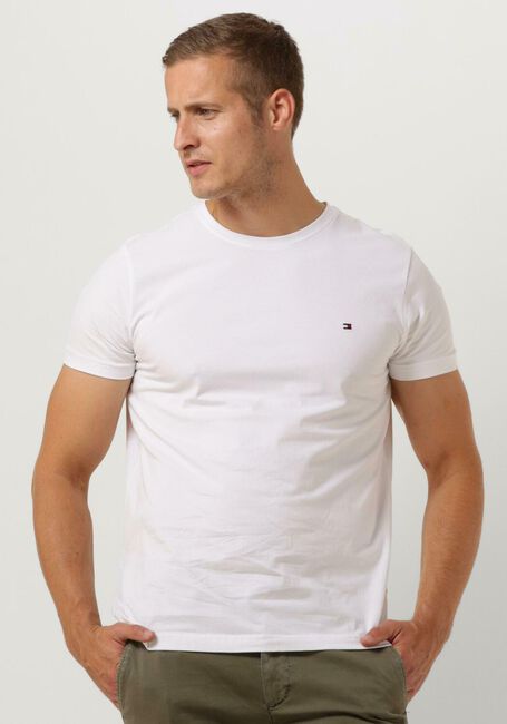 TOMMY HILFIGER T-shirt CORE STRETCH SLIM C-NECK en blanc - large