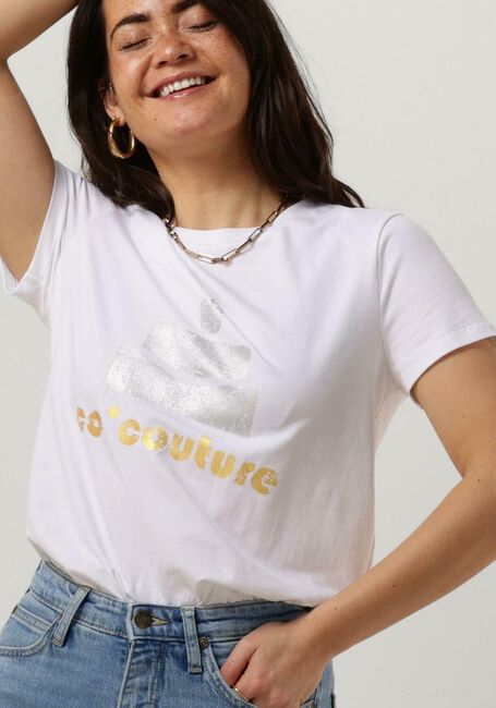 CO'COUTURE T-shirt COCO METALLIC TEE Blanc - large