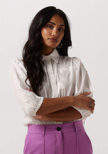 JANSEN AMSTERDAM WFE722 EMBROIDERED BLOUSE 3/4 PUFFED SLEEVE Blouses Blanc - large
