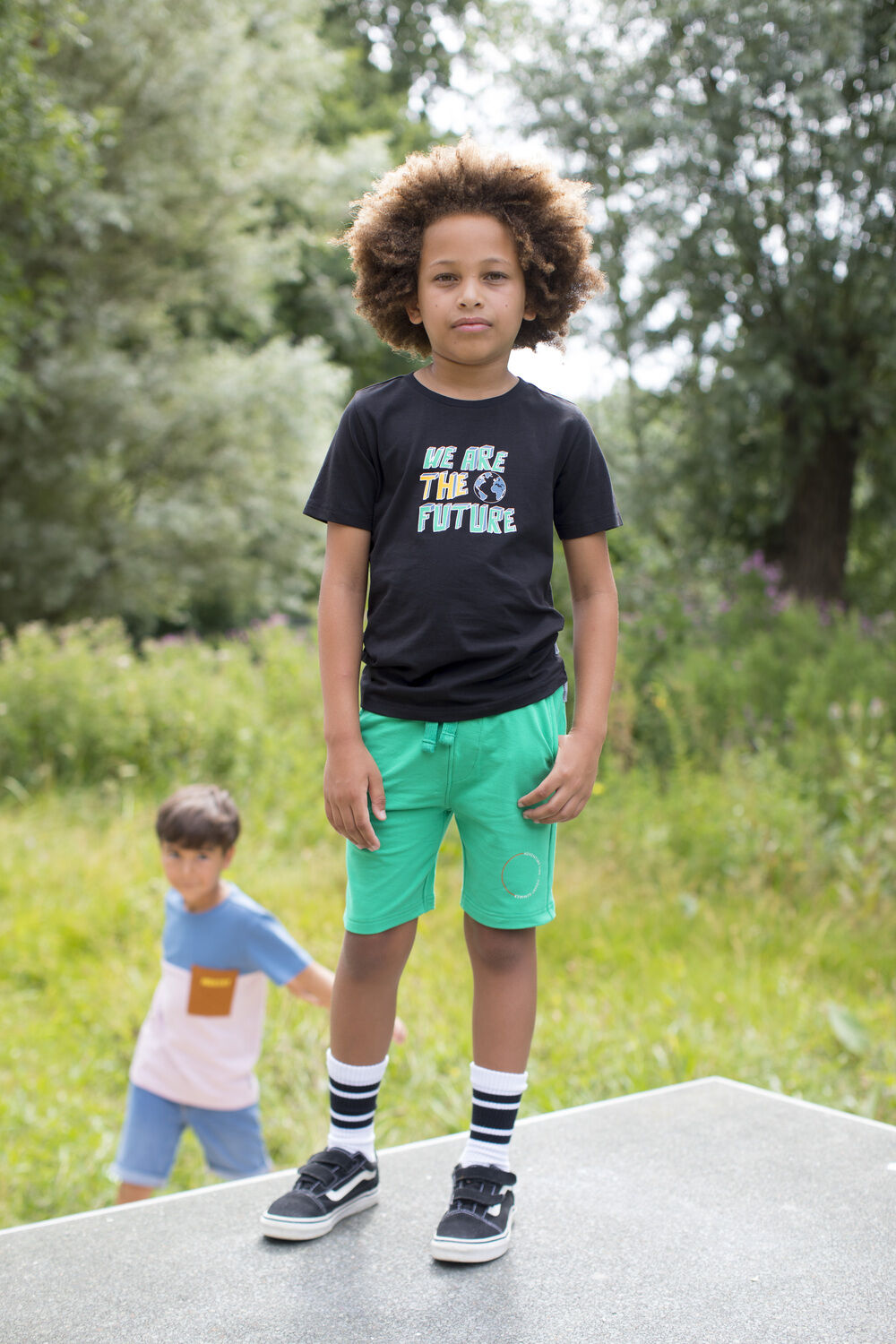 MOODSTREET Pantalon courte SWEATSHORT WITH SIDEPOCKETS en vert - large