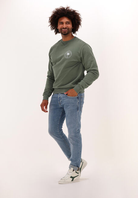COLOURFUL REBEL Chandail ISLAND LIVING SMALL CHEST WASHED BASIC SWEAT en vert - large