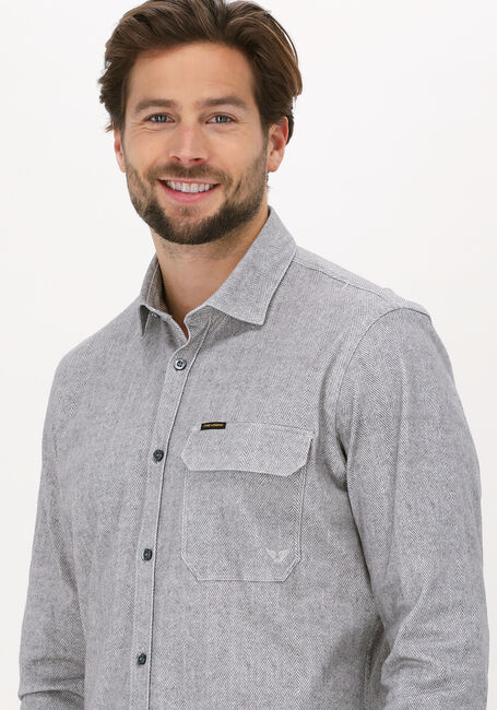 PME LEGEND Chemise décontracté LONG SLEEVE SHIRT PRINT ON HEA Gris clair - large