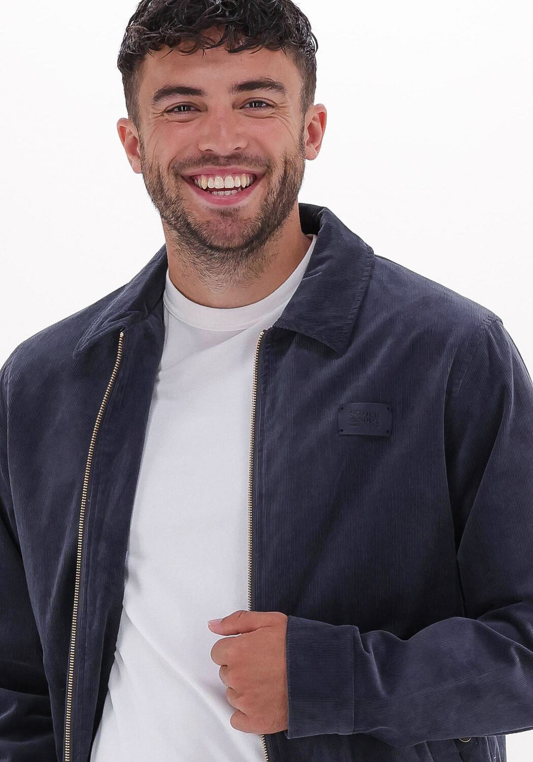SCOTCH SODA Jack CORDUROY ZIP THRU BLOUSON en gris Omoda
