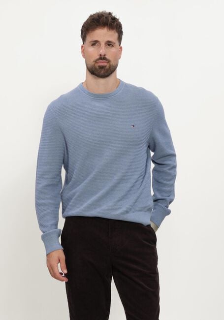 TOMMY HILFIGER Pull PIMA CTN CASH STRUCTURE CREWNECK en bleu - large