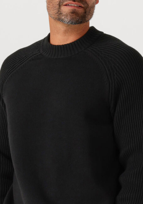 Zwarte SELECTED MEN Trui SLHDERECK LS KNIT RELAXER RIB MOCK NECK - large
