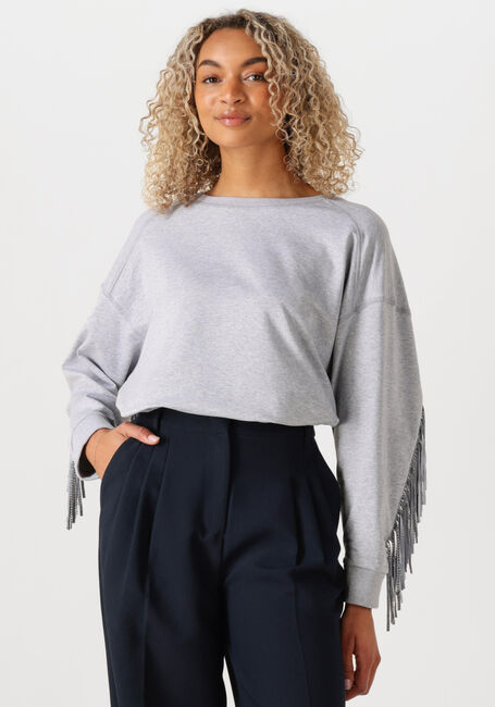 CO'COUTURE Pull STUDCC FRINGE SWEAT Gris clair - large
