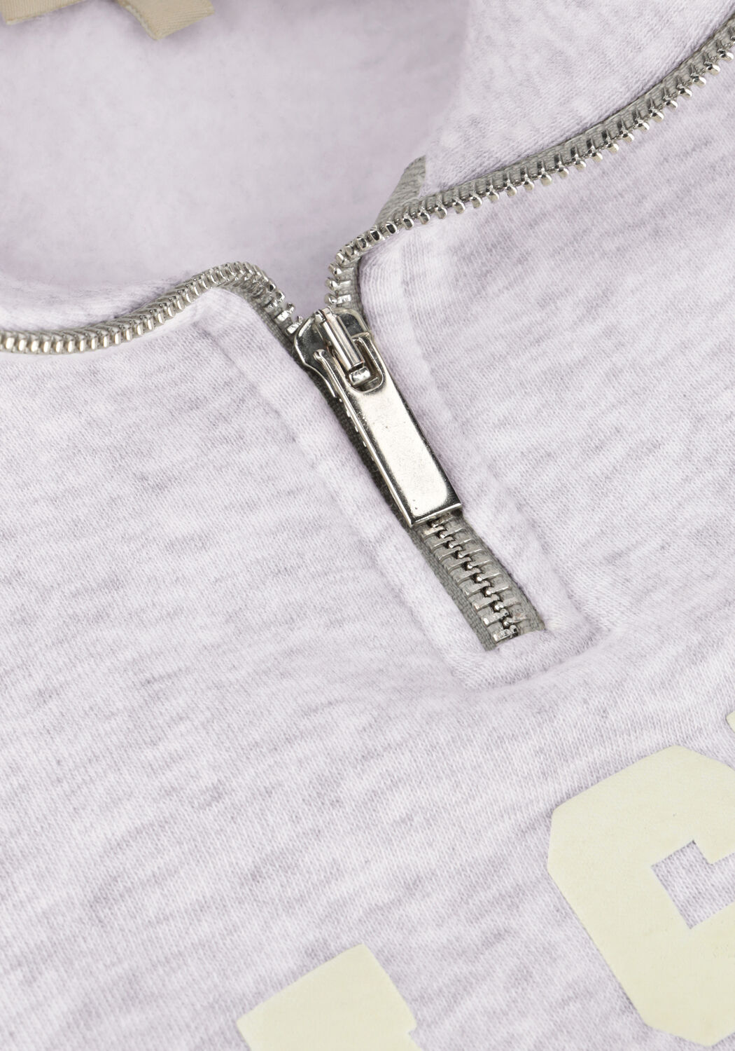 THE LOLA CLUB Pull JAYLA HALF ZIP SWEATER Gris clair - large