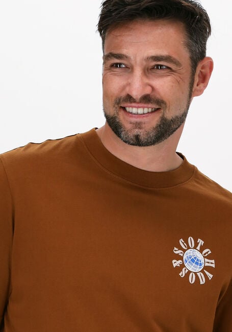 SCOTCH & SODA T-shirt GRAPHIC LOGO REGULAR FIT T-SHI en marron - large