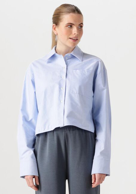 Lichtblauwe SECOND FEMALE  BAULO CROPPED SHIRT - large