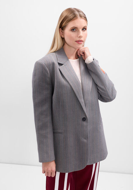 ALIX THE LABEL Blazer LADIES WOVEN CLASSY GRANDAD BLAZER en gris - large