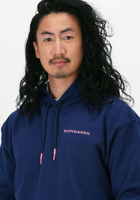 Donkerblauwe SCOTCH & SODA Sweater HOODED SWEATSHIRT IN ORGANIC C - large