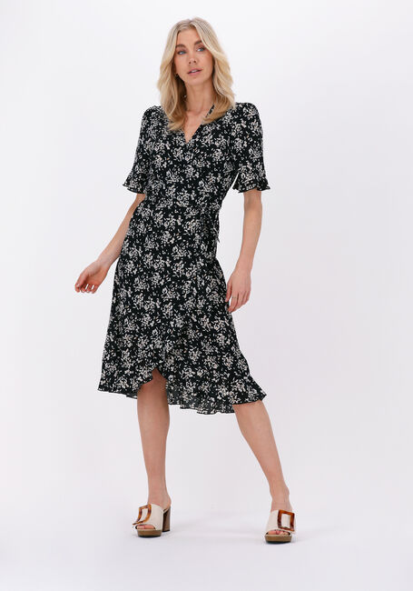 Zwarte SUMMUM Midi jurk WRAP DRESS PRINTED POLYESTER - large