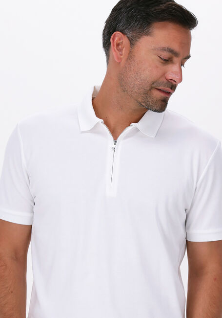 SELECTED HOMME Polo SLHFAVE ZIP SS POLO B en blanc - large