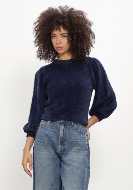 CATWALK JUNKIE Pull FUZZY PUFF SLEEVE KNIT Bleu fonc&eacute; - large