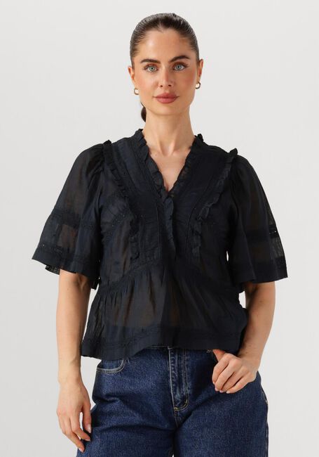 NEO NOIR EVIENNE S VOILE TOP Blouses Bleu foncé - large