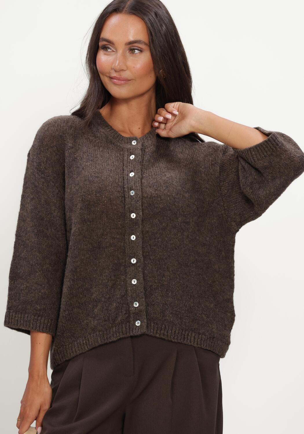 Bruine MODSTR&Ouml;M Truien/vesten BAILORMD CARDIGAN - large