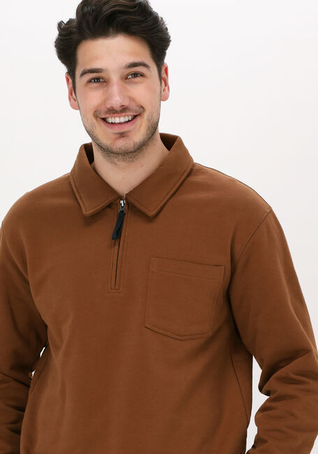 Bruine SELECTED HOMME Trui SLHRELAXREID HALF ZIP SWEAT W - large