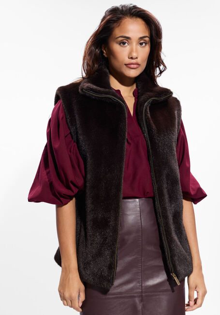 VANESSA BRUNO Veste sans manches FURO BLOUSON SM en marron - large