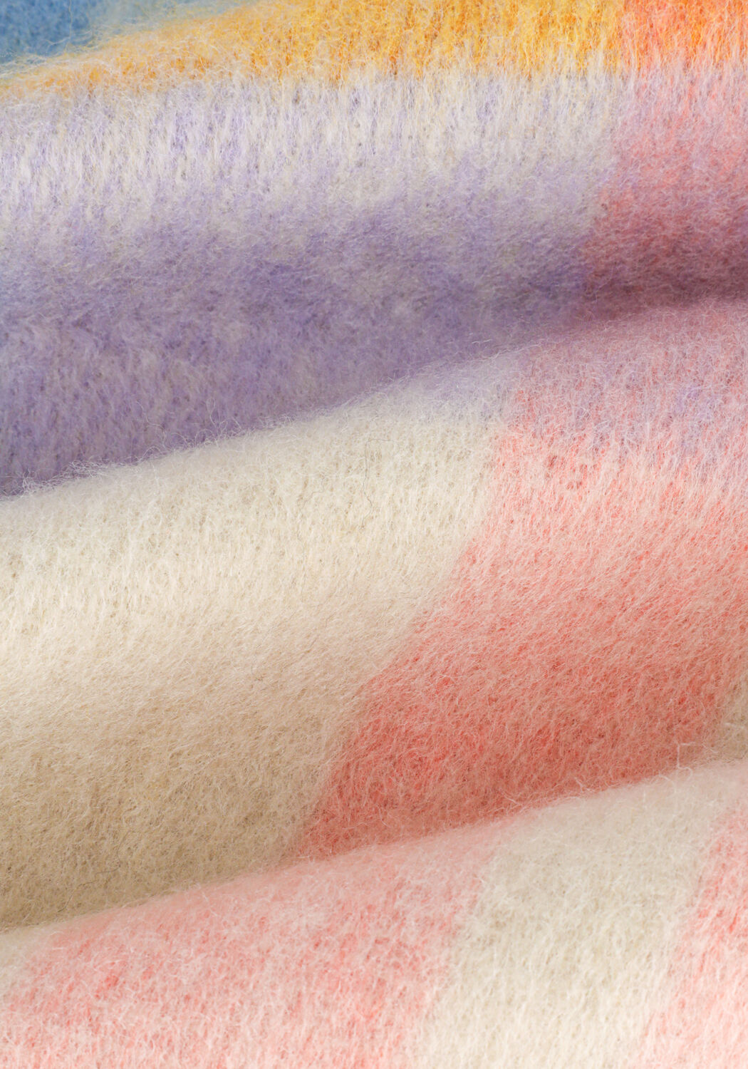 ABOUT ACCESSORIES OBLONG BRUSHED BIG CHECKS Foulard en bleu - large