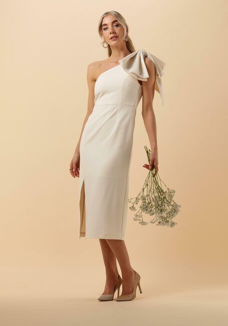 Gebroken wit Y.A.S.  YASLIZZIE OS MIDI BOW DRESS - CELEB - large