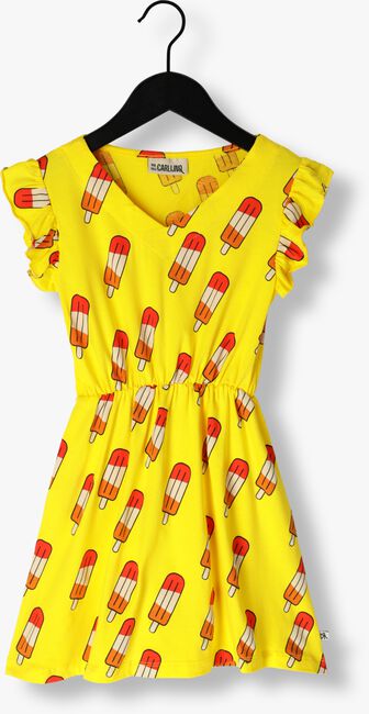 Gele CARLIJNQ Maxi jurk POPSICLE - RUFFLES TANKTOP DRESS - large