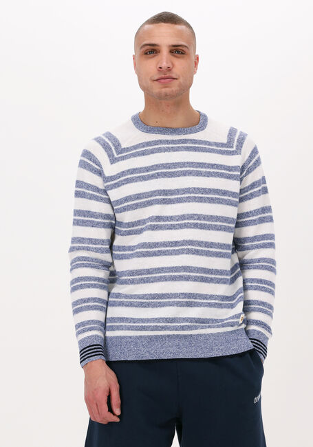 SCOTCH & SODA Pull STRUCTURED KNIT LINEN-BLEND CREWNECK PULLOVER en bleu - large