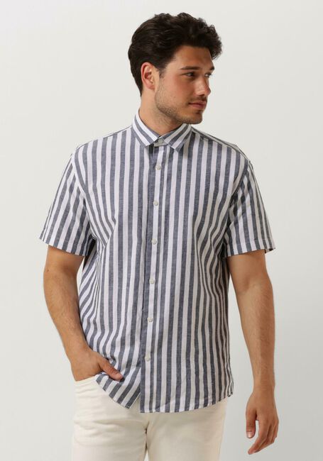 Blauwe SELECTED HOMME Casual overhemd SLHREGNEW-LINEN SHIRT SS CLASSIC - large