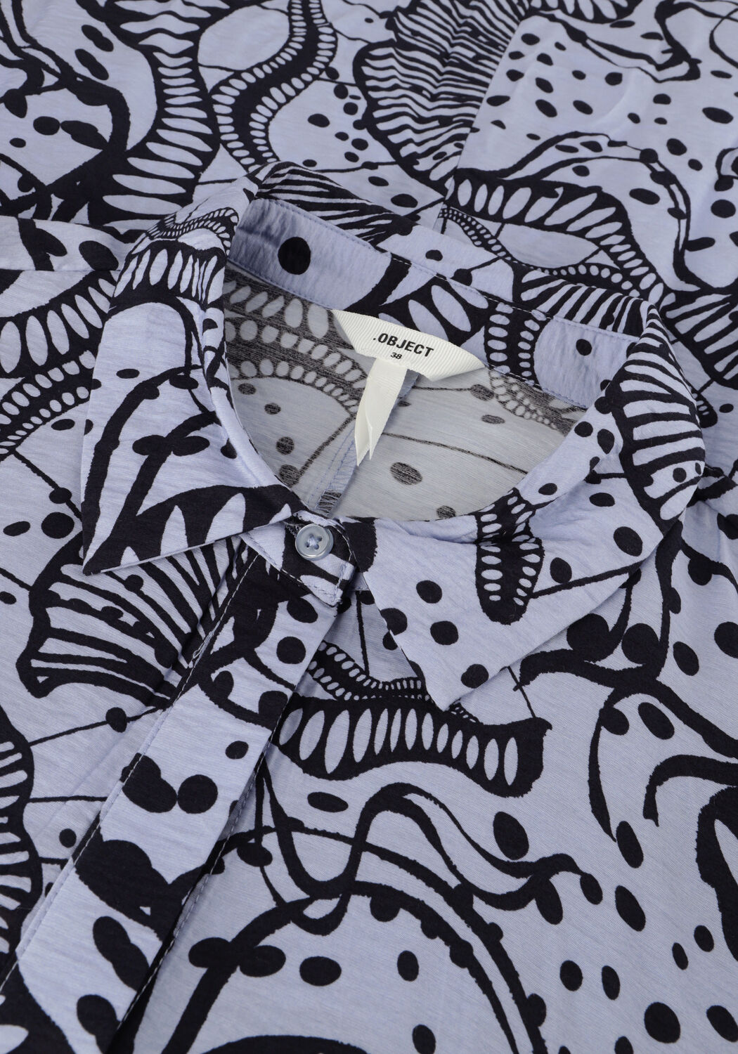 Lichtblauwe OBJECT Maxi jurk OBJJESSA ALLI 3/4 SHIRT DRESS - large