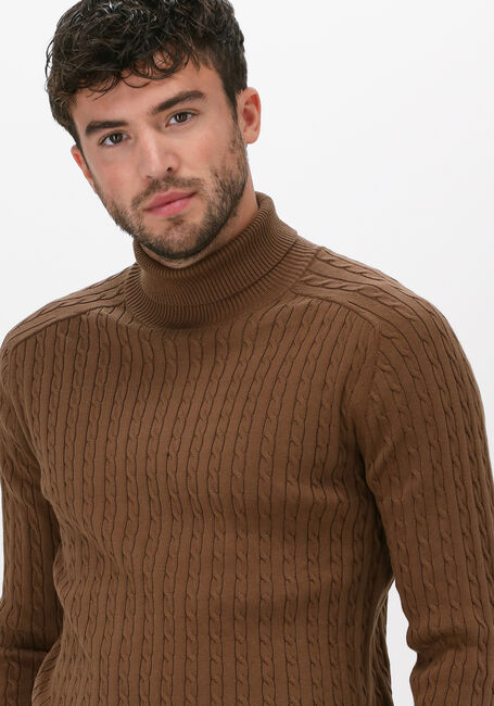 Bruine SELECTED MEN Coltrui SLHAIKO LS KNIT CABLE ROLLNECK - large