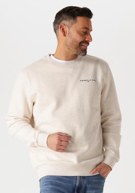 TOMMY JEANS Chandail TJM REG LINEAR CREW EXT en beige - large
