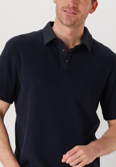 Donkerblauwe ANERKJENDT Polo AKKIKI WAFFLE POLO TEE - large