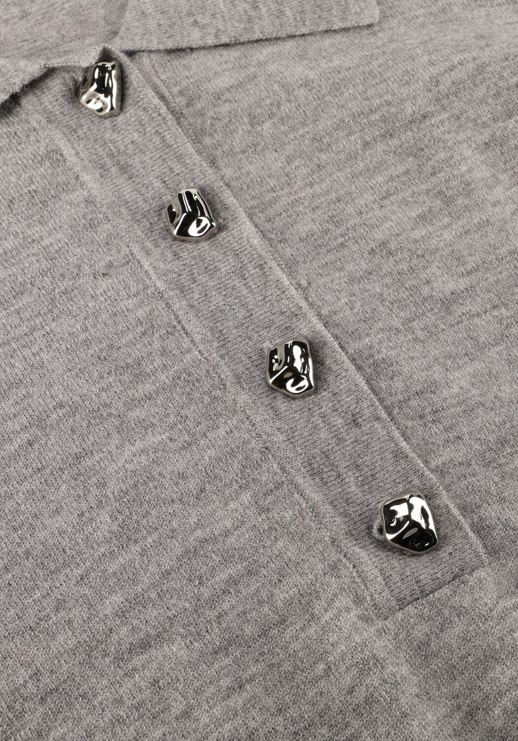 CO'COUTURE Pull MILA POLO KNIT en gris - large