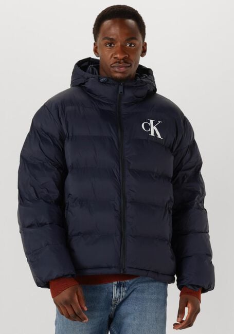 CALVIN KLEIN Veste matelassé LS NYLON MONGRAM PUFFER JKT Bleu foncé - large