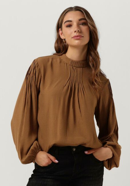 MOS MOSH FINA PEPITA BLOUSE Blouses en marron - large