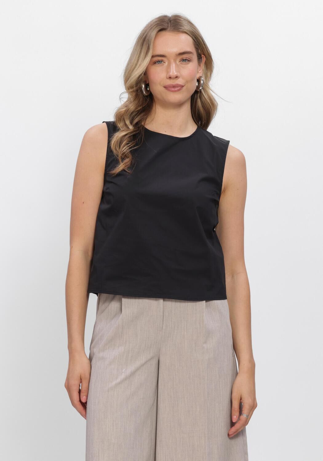 Zwarte OBJECT Top OBJFIE PAIGE LO S/L TOP - large