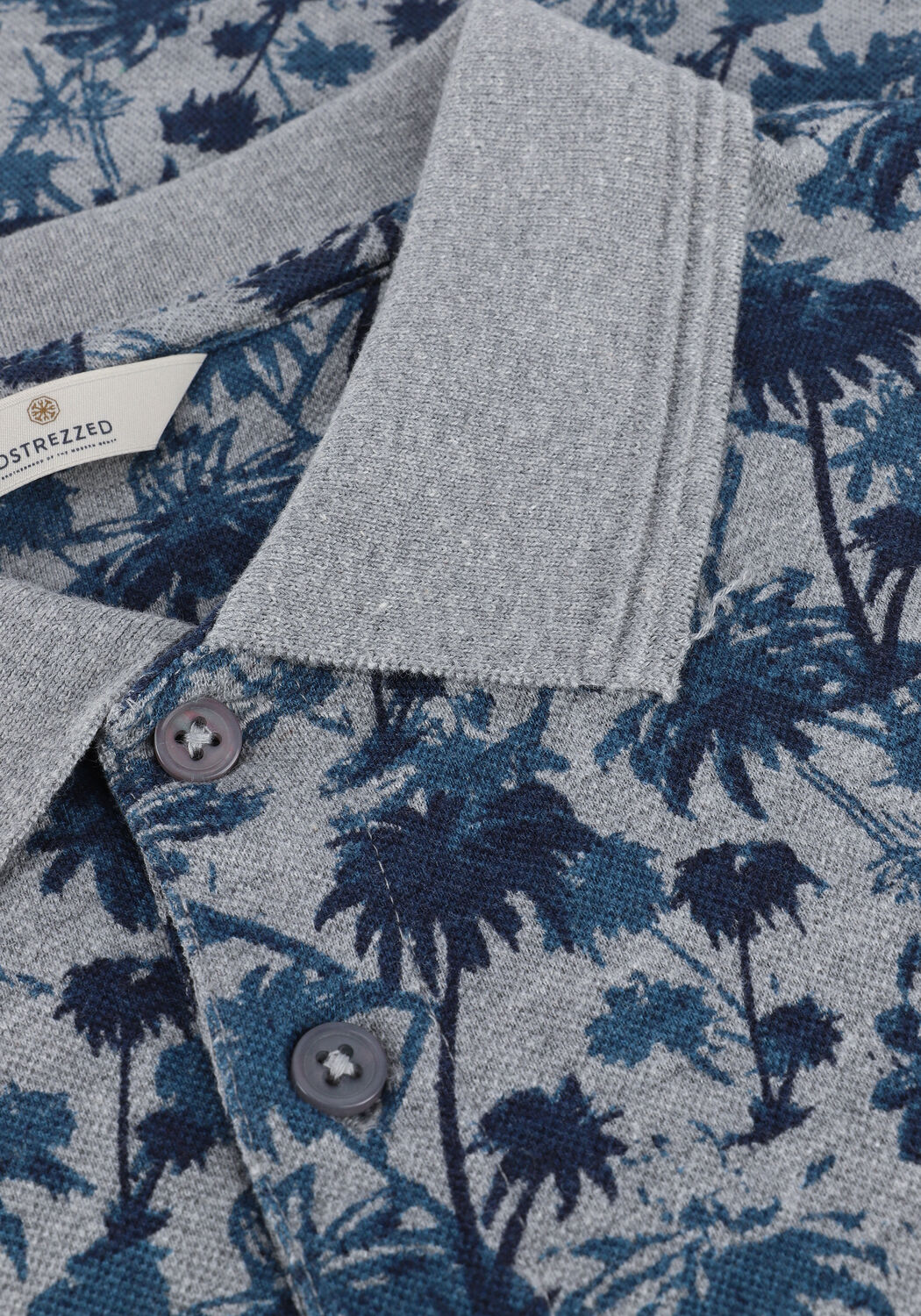 DSTREZZED Polo BOWIE POLO AQUA PALM PIQUE en gris - large