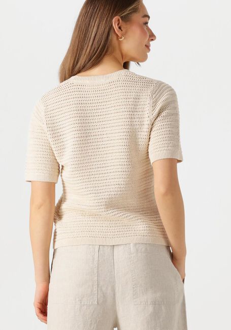 SELECTED FEMME T-shirt SLFVINNA SS STRUCTURE KNIT O-NECK Écru - large