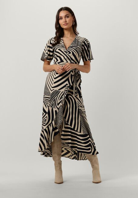 Zwarte OBJECT Midi jurk OBJFALINE SS WRAP LONG DRESS - large