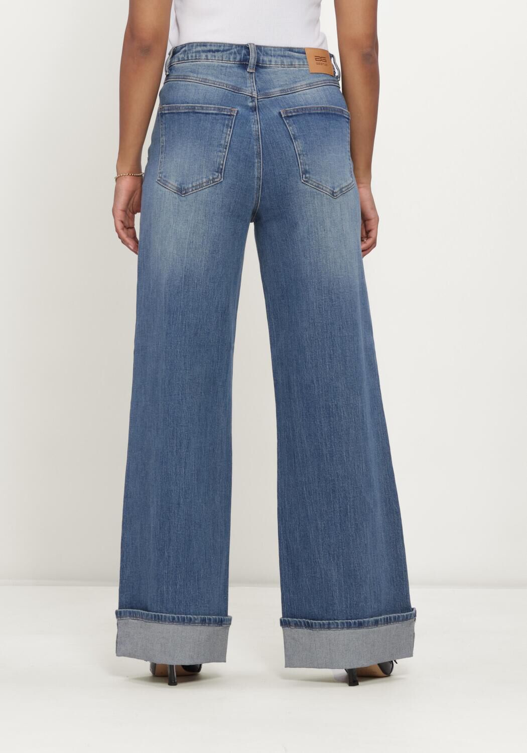 Blauwe GESTUZ Wide jeans GZSARA HW WIDE JEANS - large