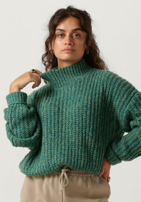 Groene ANOTHER LABEL Trui DYLAN KNITTED PULL L/S - large
