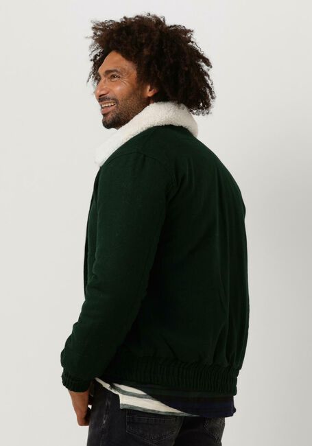 Donkergroene COLOURFUL REBEL Jack CHASE CONTRAST COLLAR JACKET - large