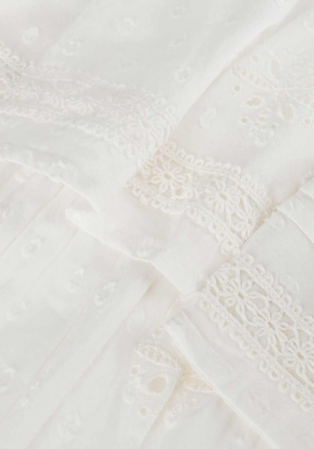 Witte SCOTCH & SODA Mini jurk BRODERIE ANGLAISE + CLIP JACQUARD - large