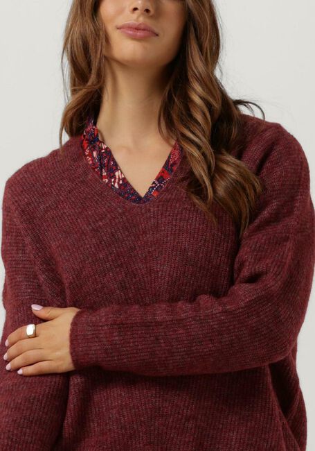 MOS MOSH Pull THORA V-NECK KNIT en rouge - large