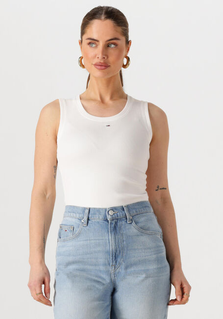 Witte TOMMY JEANS Top TJW ESSENTIAL RIB TANK EXT - large