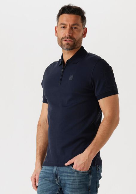 PME LEGEND Polo SHORT SLEEVE POLO INTERLOCK MELANGE ZIP en bleu - large