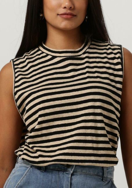 PENN & INK Haut T-SHIRT STRIPE en noir - large
