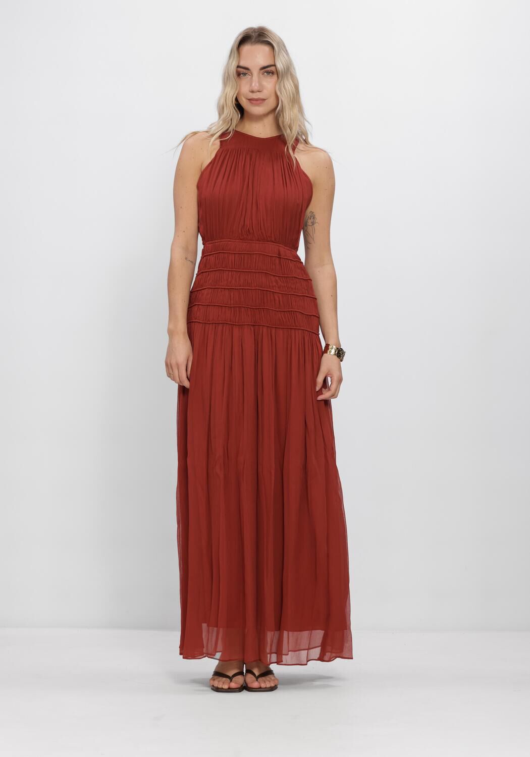 TWINSET MILANO Robe maxi 261TT2041 en marron - large