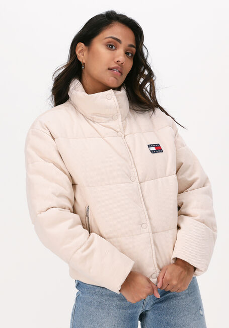TOMMY JEANS Veste matelassé TJW CORD PUFFA JACKET en beige - large