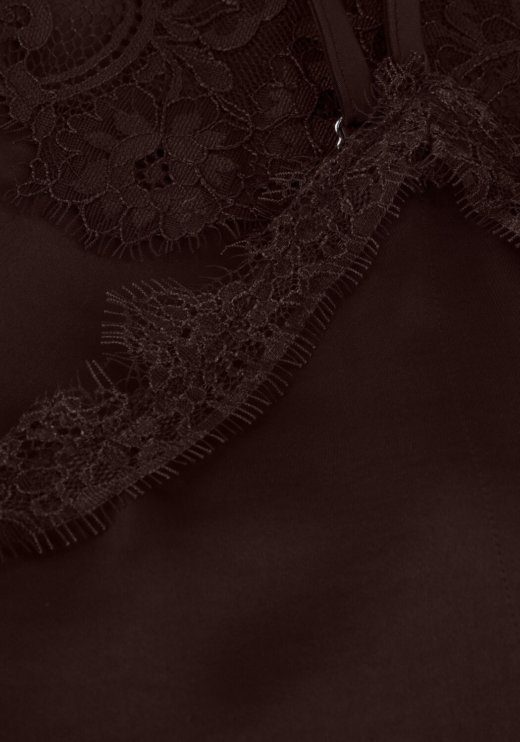 Bruine OBJECT Tops & T-shirts OBJNALINE REG SLIP LACE TOP - large